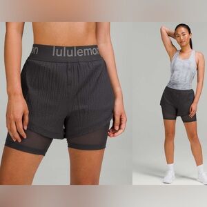 Waistband Logo Mesh Training Short Graphite Grey